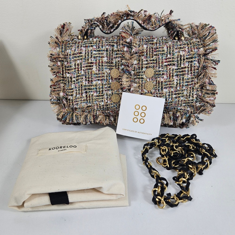 Kooreloo *RARE* Vintage New Yorker Soho Tweed Multicolor Fringe Shoulder HandBag